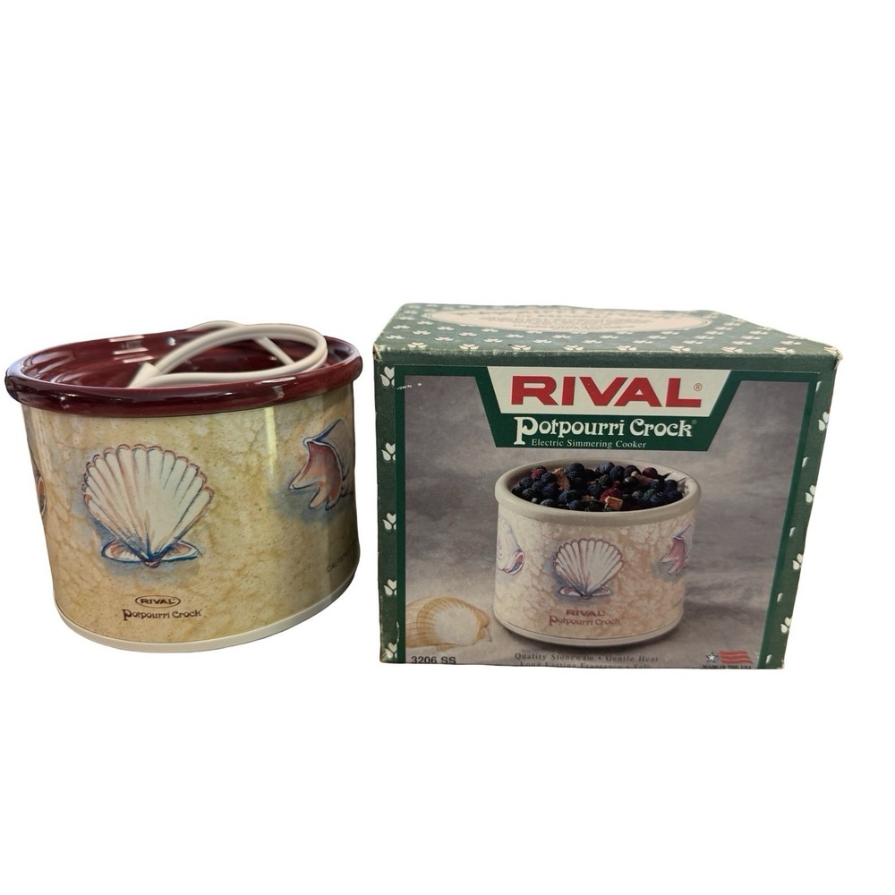 Rival Seashell Potpourri Crock Pot Model #3206 Vintage